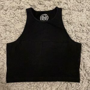 Black cropped tank top